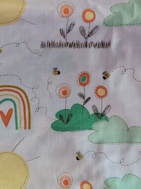 Riley Blake Whimsical Rainbow & Sun Cotton Sewing Fabric - 1 Yard